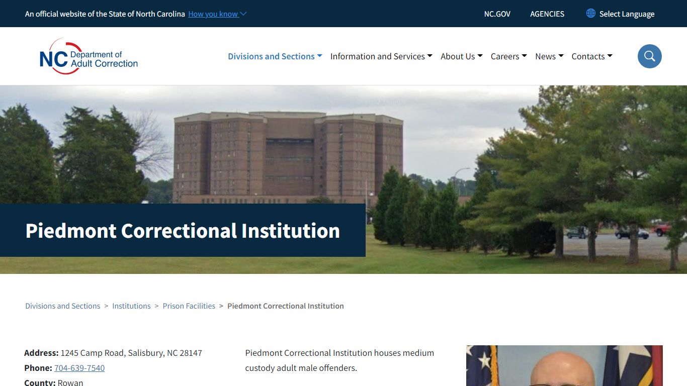 Piedmont Correctional Institution | NC DAC